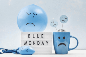 blue monday stock image