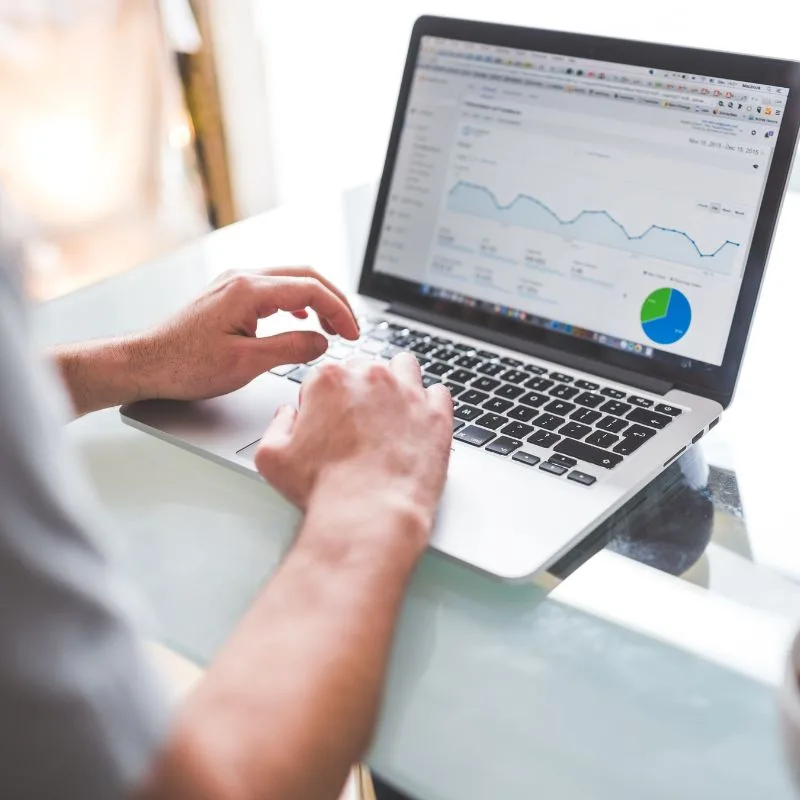 Analytics on a PC screen