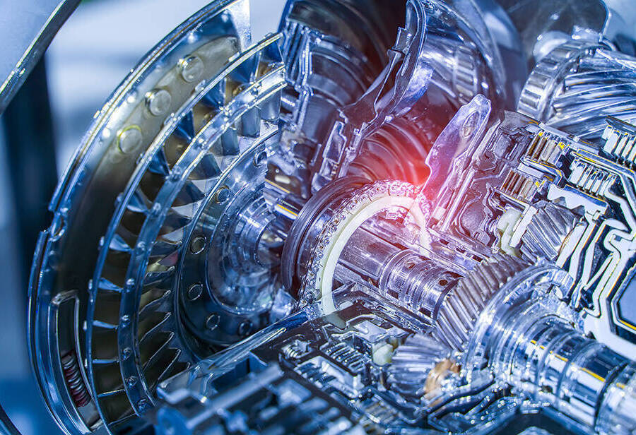 An up close shot depicting the intricacies of an automotive engine