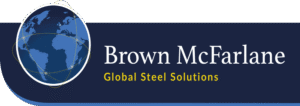 Brown McFarlane logo that reads 'Global steel solutions'
